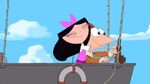 Phineas and Isabella in the hot air balloon