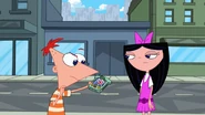 Phineas can't figure out where the "cute interference" is coming from.