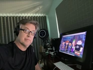 Dan Povenmire working on the movie from home.