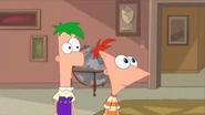 Phineas and Ferb are nonplussed at dad's suggestion.