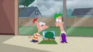 Phineas and Ferb playing inside.