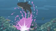 The shark and the Salt Water Taffy-inator's destruction.