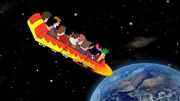 The kids fall to Earth.