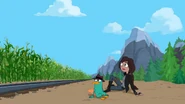 Lyla and Perry watch in dismay as Doofenshmirtz escapes away in the train.