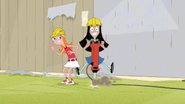 Candace accidentally turns on Stacy's jackhammer.