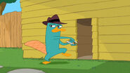 Agent P enters his lair.