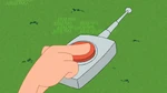 Ferb presses the remote...