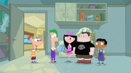 Phineas and Ferb show it off to their friends.