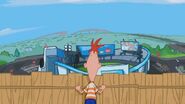 Phineas sees the race track.