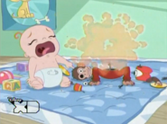 The baby's monkey explodes due to a power surge.