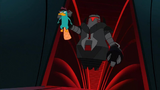 Perry brought over to Doof-2 by a Norm-Bot after surrendering himself