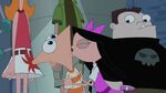 Isabella kisses Phineas.