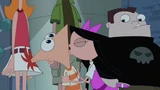 Isabella kisses Phineas.