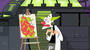 Doofenshmirtz gets painted like Krusty the Clown.