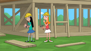 Candace accidentally harms Stacy with the hammer.