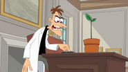 He mistakes his stapler for an answering machine.