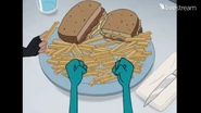 Perry and Lyla stealing Doof's fries.