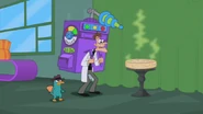 Dr. Doofenshmirtz about to age the Stinky Limburger.