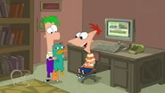 Ferb holds Mindless Perry.