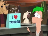 Ferb at the Cantina...gift shop?