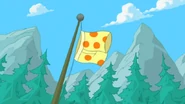 Baljeet's underpants in place of the flag.