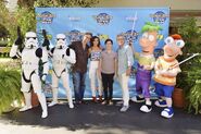 Dan Povenmire, Alyson Stoner, Vincent Martella and Jeff "Swampy" Marsh with a few friends.