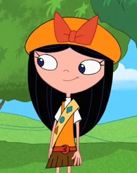 Isabella dalam seragam Fireside Girl