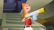 "It's me against the universe!" (In the film, the words "T-Shirt Cannon" were added, possibly to make sure it didn't look like Candace was holding a bazooka.)