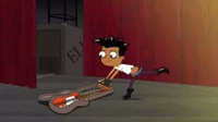 Baljeet putting his guitar away.