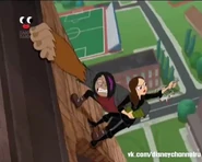 Vanessa catches the syringe