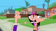 Ferb and Isabella fist bump