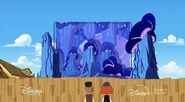 Katherine Marshall sees the set that Phineas and Ferb built.