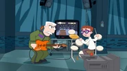 Major Monogram and Carl playing Rock Band.