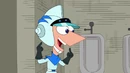 (Describing Ferb's costume):"He spun his own wool, and the headband's made of--"