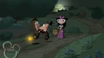 That's where he went.jpg (86 KB) Phineastein and Ferbgor with an Isabella-lookalike.