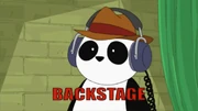 Peter the Panda is backstage