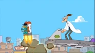 Dr. Doofeshmirtz chasing Agent P