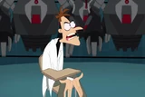 Doof criticizing Doof-2's backstory, as he finds it to be very ridiculous