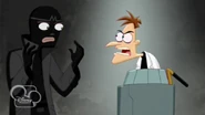 Doofenshmirtz pointing out that Peter has to know what Mystery is up to, calling it common courtesy