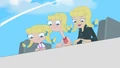 Isabella, Candace, and Vanessa wearing blonde wigs.
