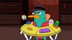 Agent P inside a baby trap
