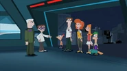 He's built robotic replicas of the Flynn-Fletcher family in case a situation like this happened.