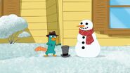 Perry encounters a snowman