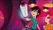 Charlene preparing to fire a bazooka at the Resistance.