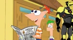 Phineas with newspaper.