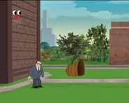 Pricipal Lang arriving to the empty scene, wondering what has happened