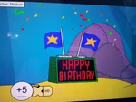 Phineas' "Happy birthday!" clock.