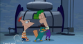 Ferb hugs perry