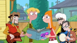 Jeremy và Candace nhìn vào cuốn sách mà Candace làm cho Jeremy.