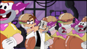 Dr. Doofenshmirtz removed the tape out of the last statue